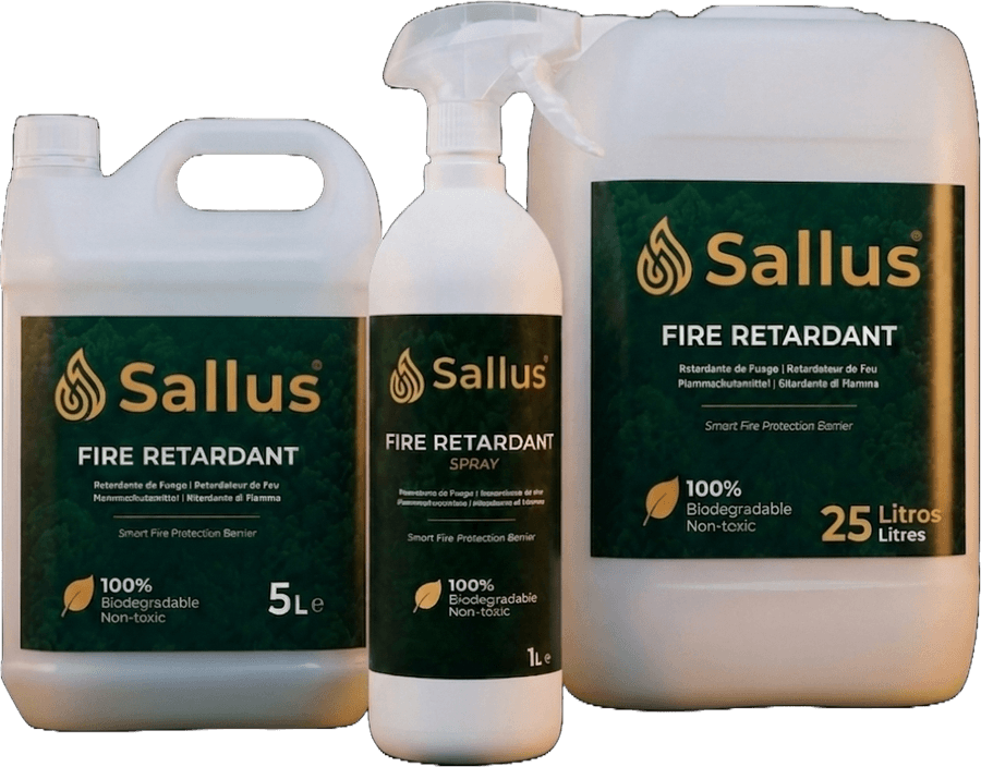 Sallus Retardant — Gama completa 1L, 5L e 25L de gel retardante de fogo