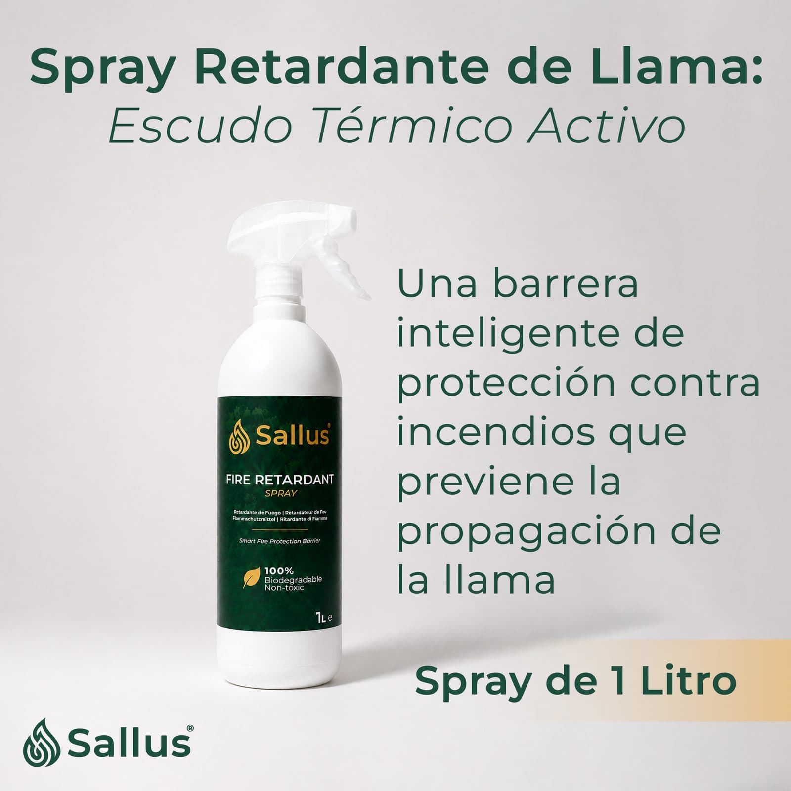 Sallus Fire Retardant Spray 1L — imagen 2 de 8