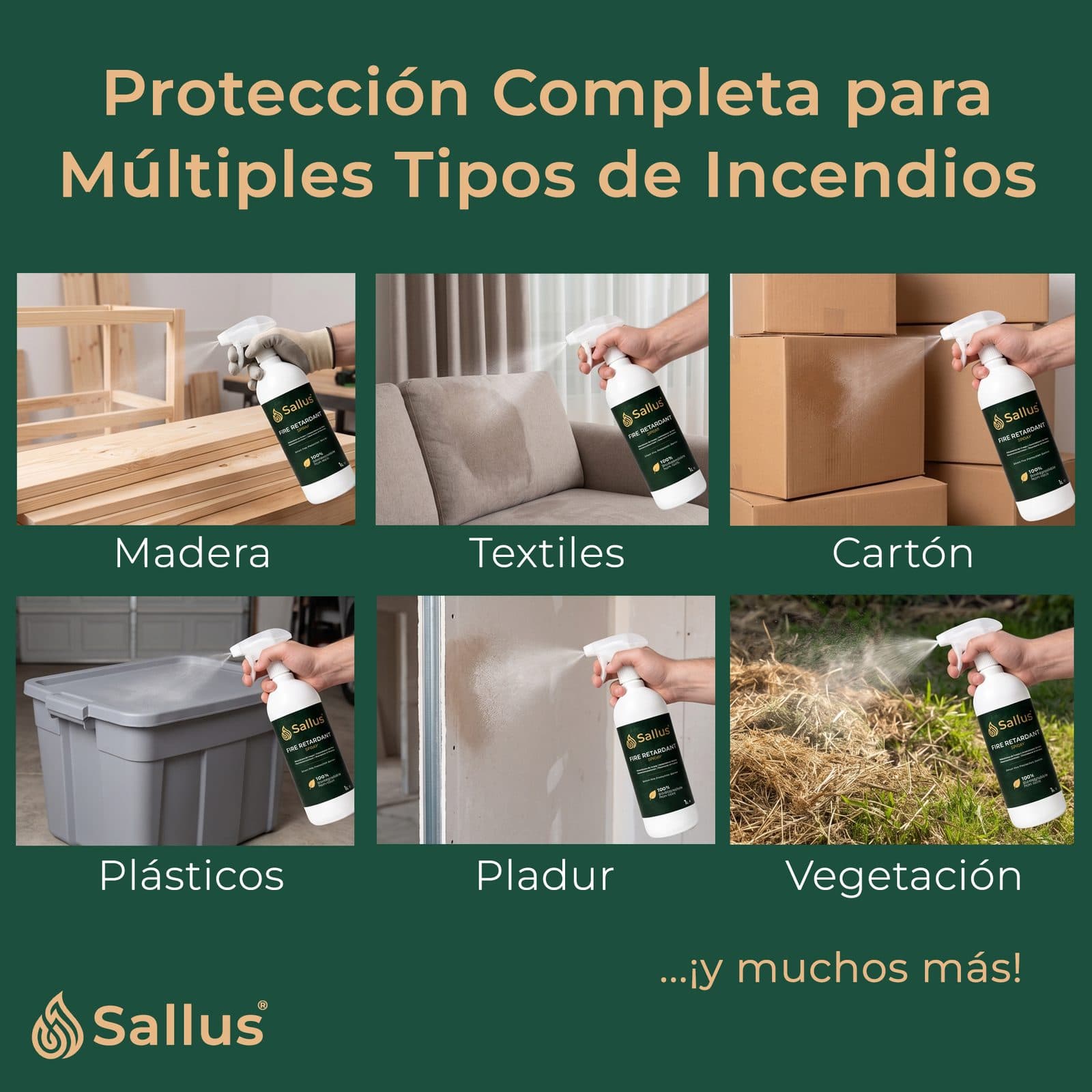 Sallus Fire Retardant Spray 1L — imagen 3 de 8