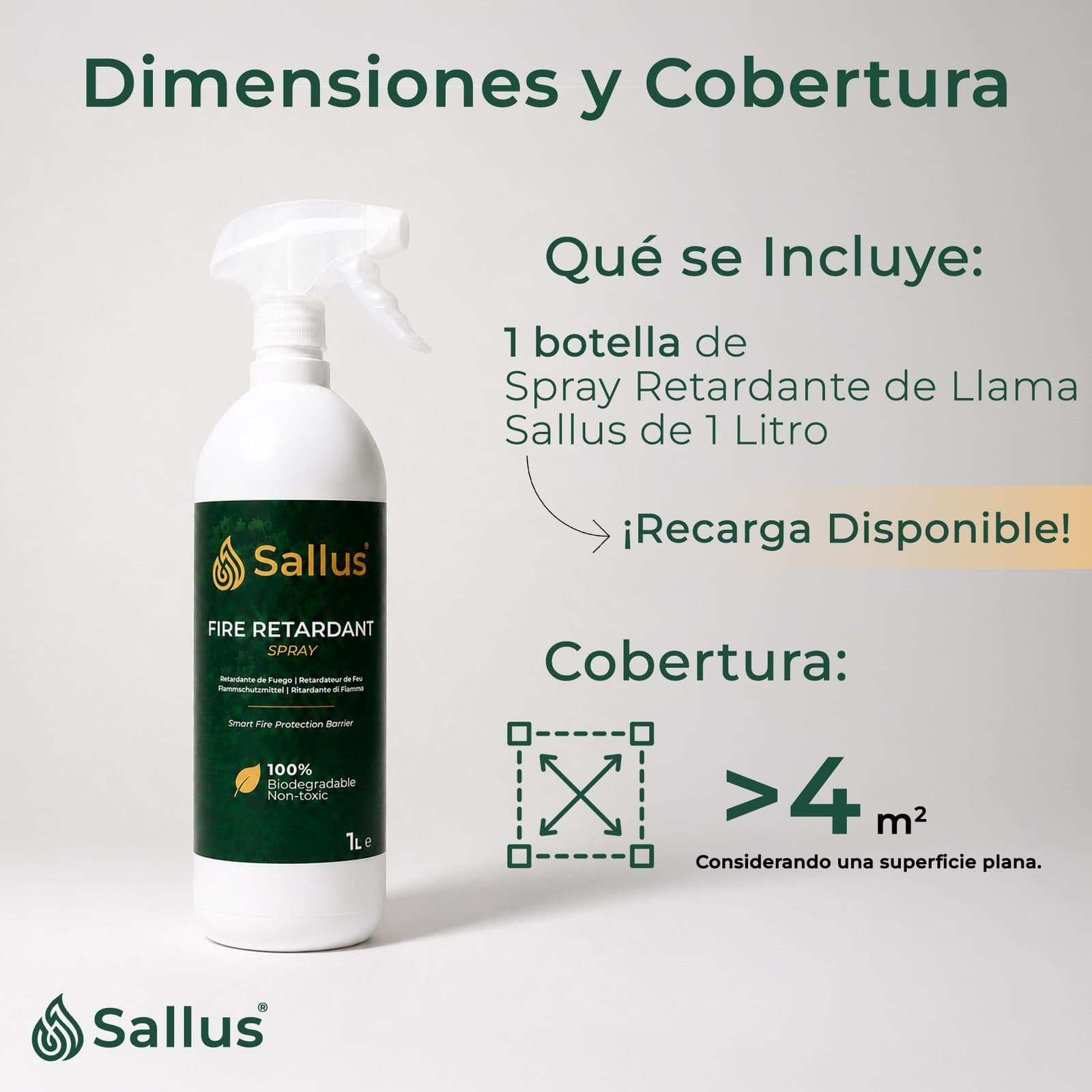 Sallus Fire Retardant Spray 1L — imagen 6 de 8