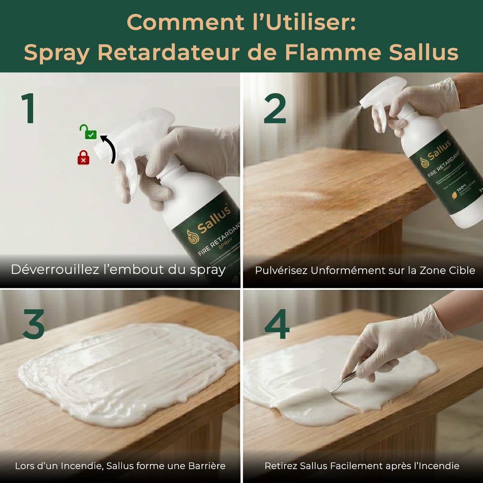 Sallus Fire Retardant Spray 1L — image 5 sur 8