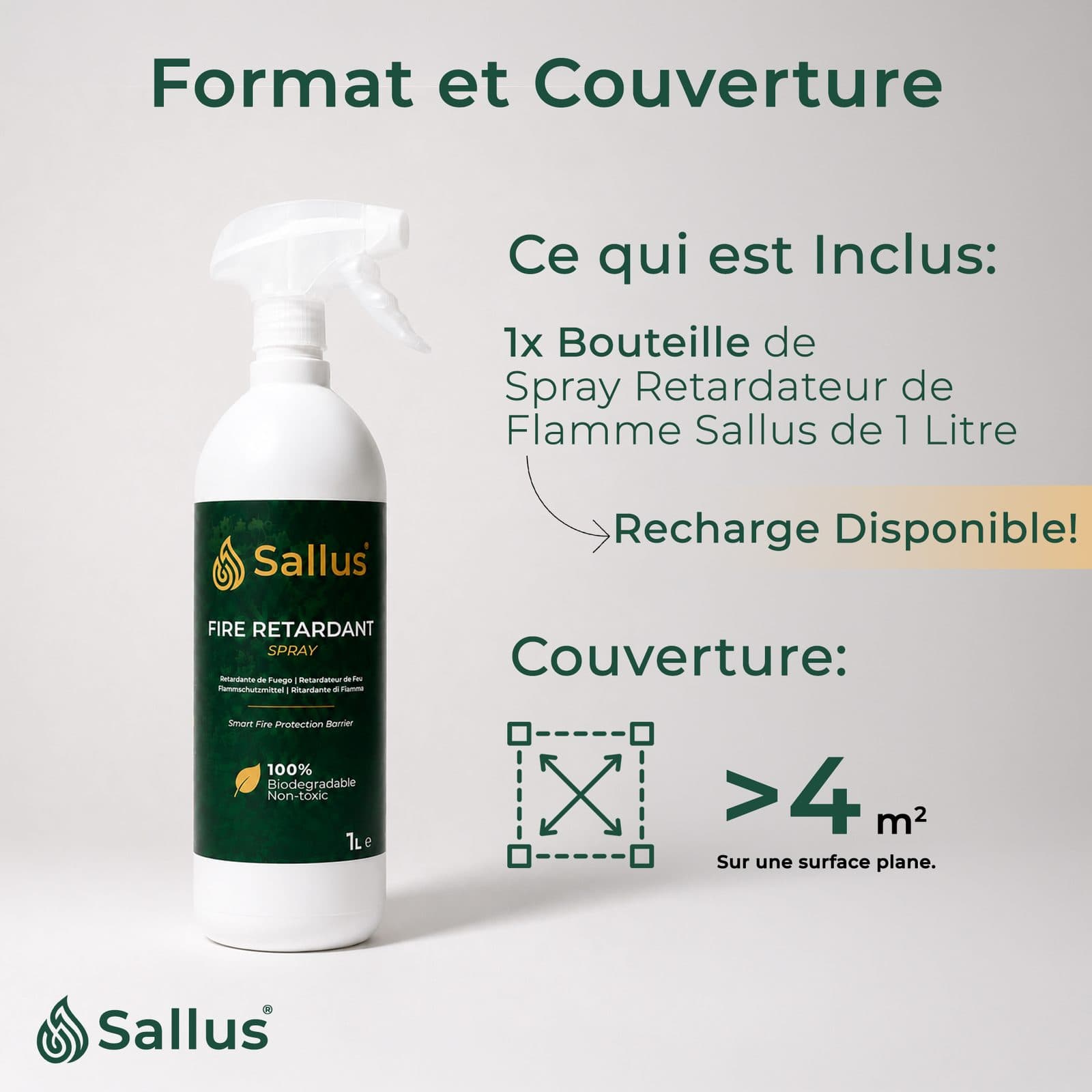 Sallus Fire Retardant Spray 1L — image 6 sur 8