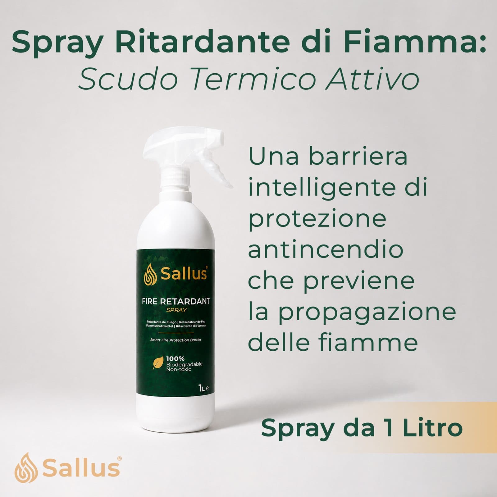 Sallus Fire Retardant Spray 1L — immagine 2 di 8