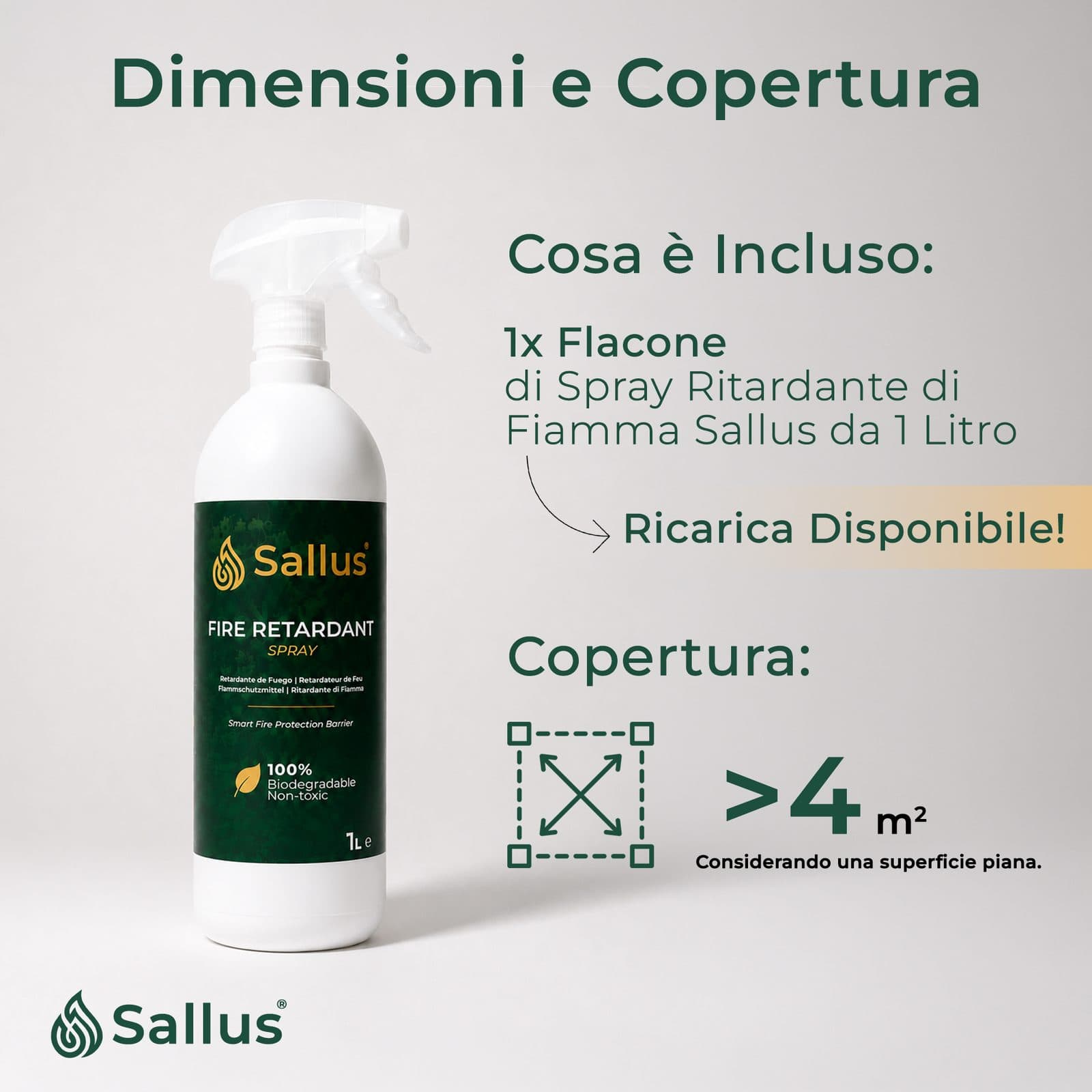 Sallus Fire Retardant Spray 1L — immagine 6 di 8