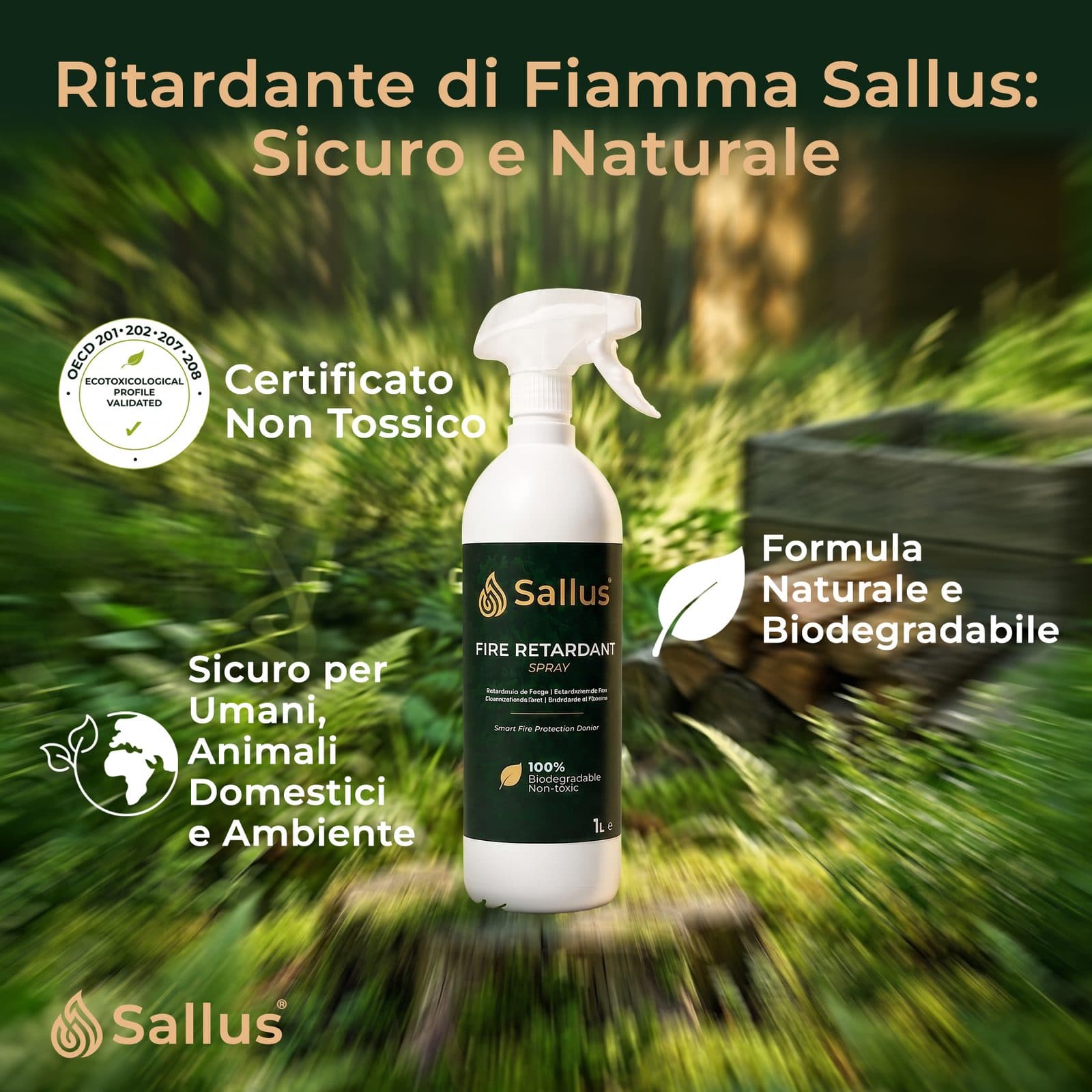 Sallus Fire Retardant Spray 1L — immagine 7 di 8