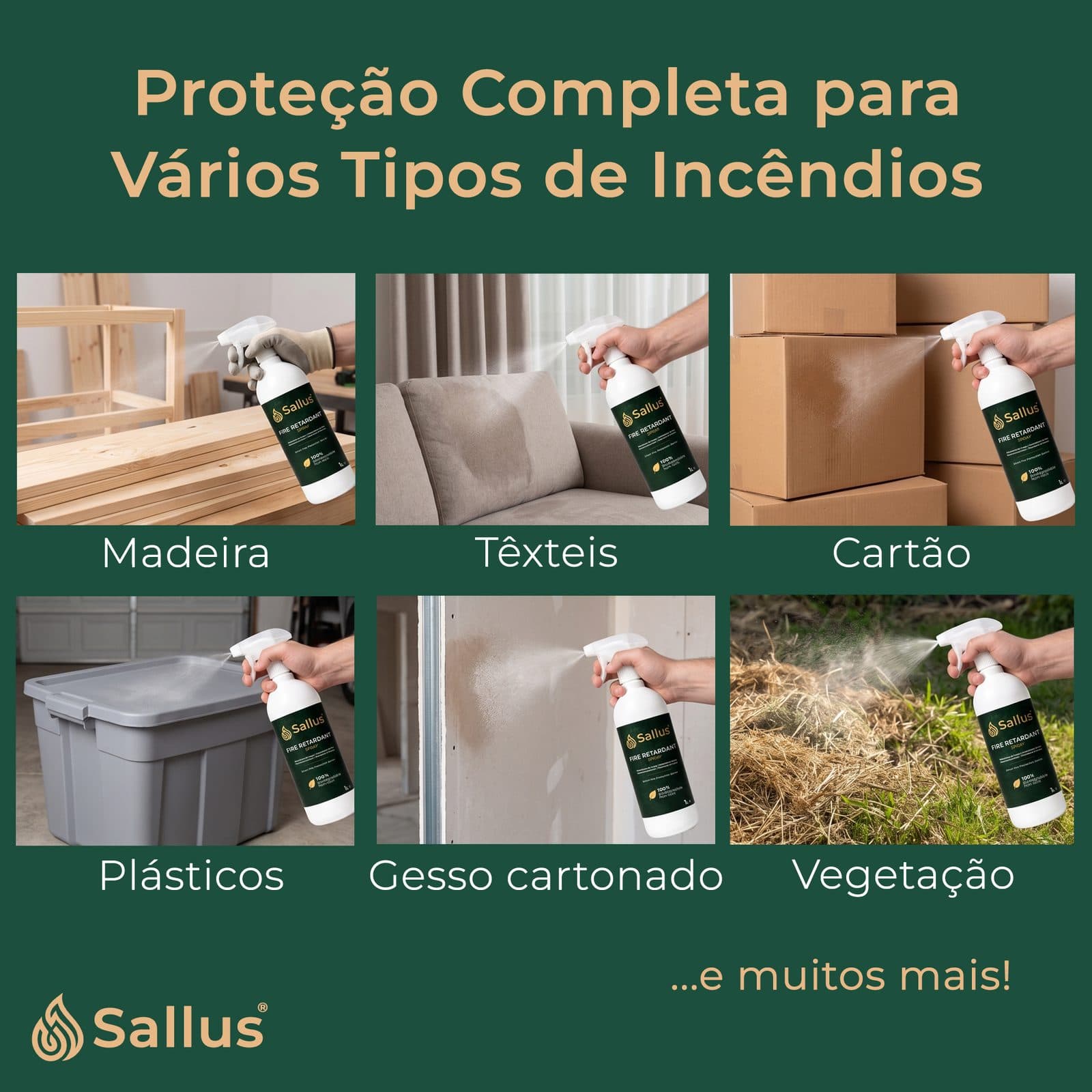 Sallus Fire Retardant Spray 1L — imagem 3 de 8