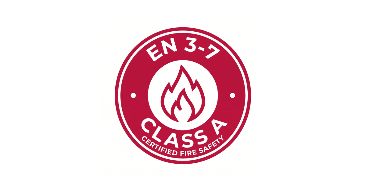 Class A EN 3-7 Efficacy Certification Seal